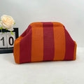 Cross-Border Dropshipping Knitted Bag Striped Clutch Bag for Women Fly-Knit Cloud Versatile Stylish Portable Makeup Bag Large Capacity