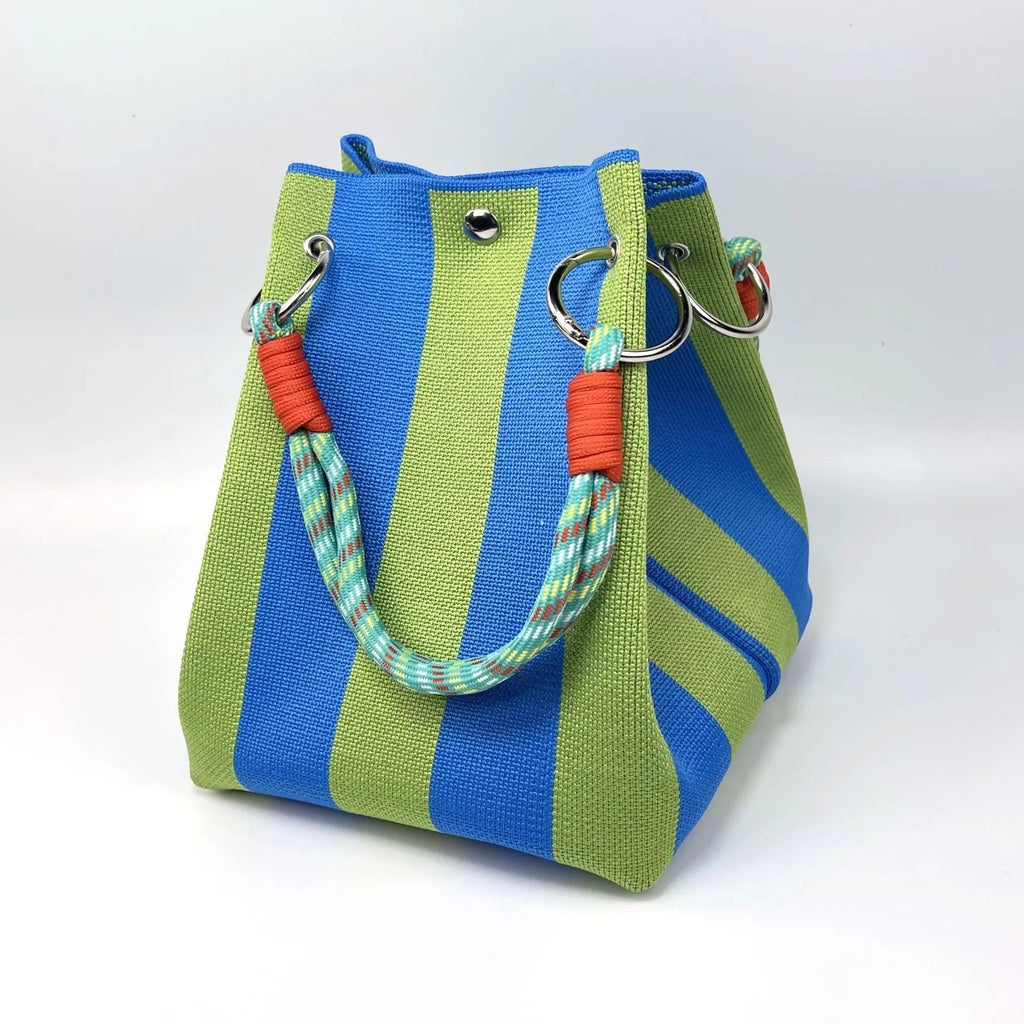 Stylish Striped Handbag, Chic Canvas Bucket Storage Tote Shoulder Bag for Women Casual Outings, Beach, Travel, Everyday Errands